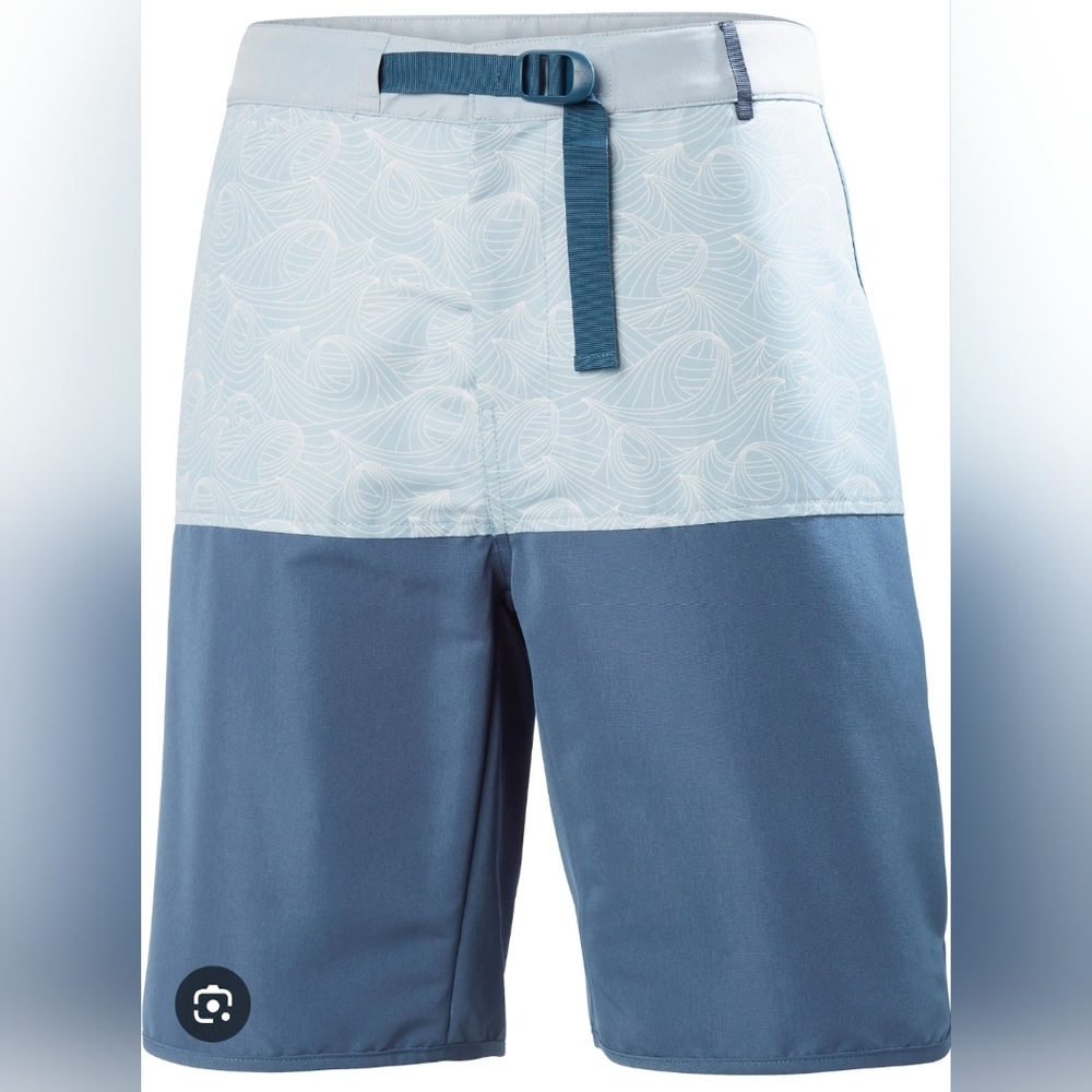 Blue and Light Blue Patterned Board Shorts